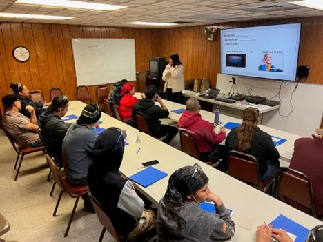 WAF Non-English Speaking Employees In A class to learn english on site