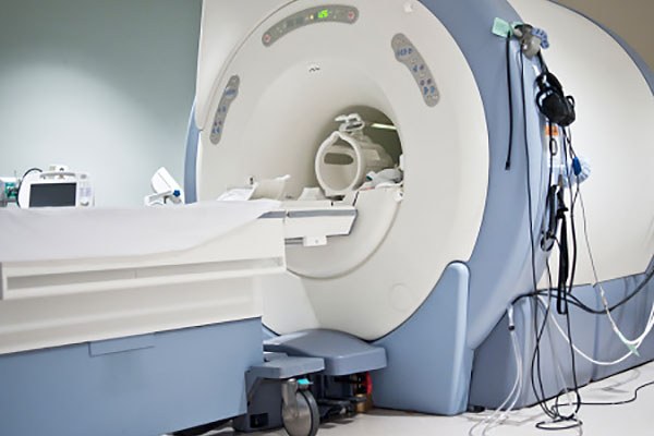 Side view of MRI machine in a medical office.