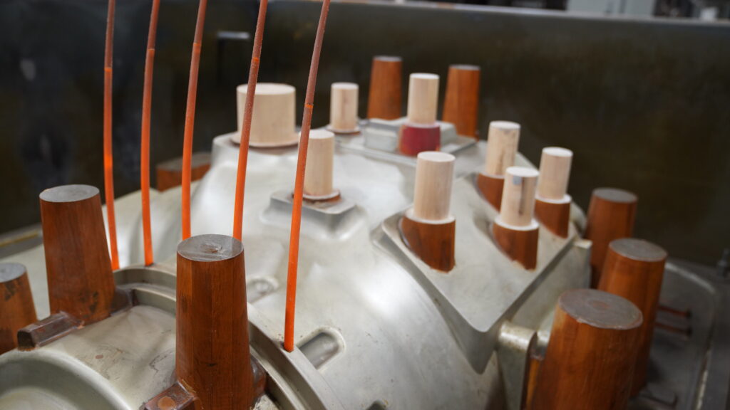 Close-up of Wisconsin Aluminum Foundry air set tooling.