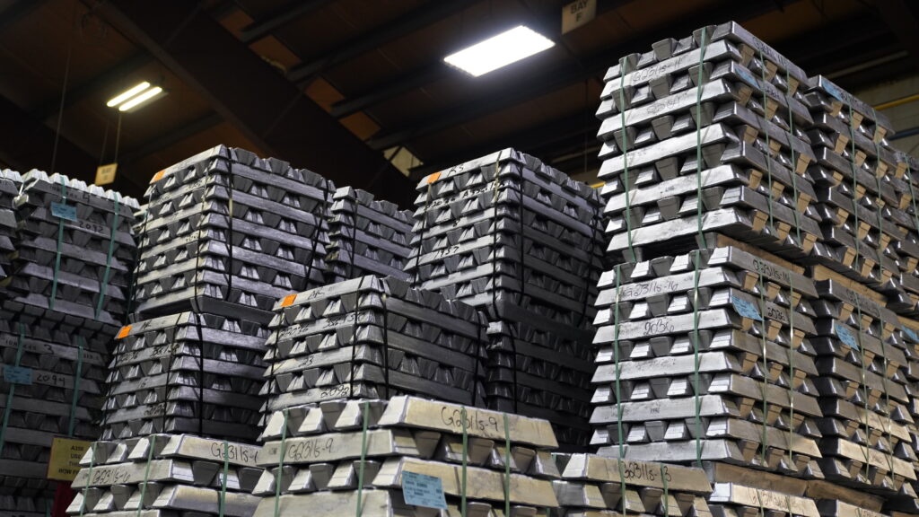 Pallets of cast aluminum parts inspected onsite are ready for shipping at Wisconsin Aluminum Foundry.