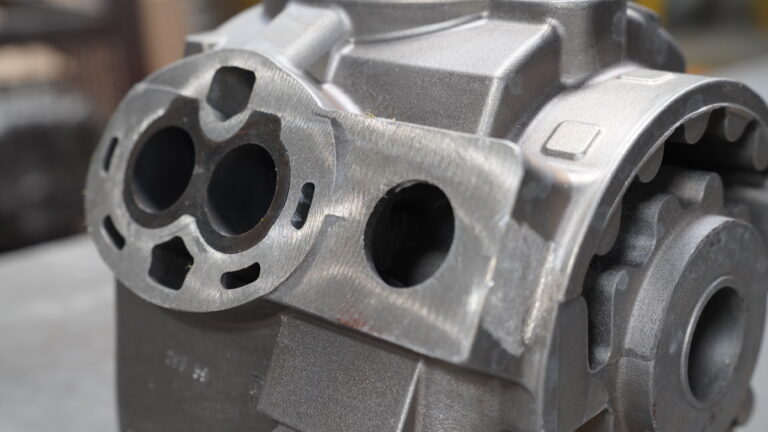 Close-up of cast aluminum part ready for impregnation.