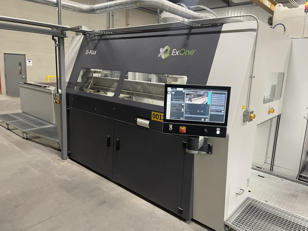Ex-One S-Max protoyping machine with screen, onsite at Wisconsin Aluminum Foundry.